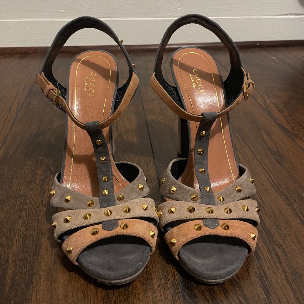 Gucci Jacquelyn studded platform sandal heels